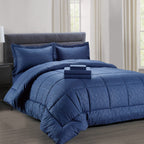 8-Piece: Plazatex Vine Microfiber Comforter Bed in A Bag Set